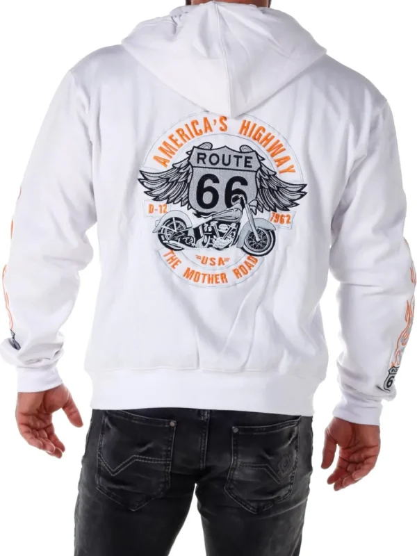 Route 66 Hoodie - Hvid^RockDenim Fashion