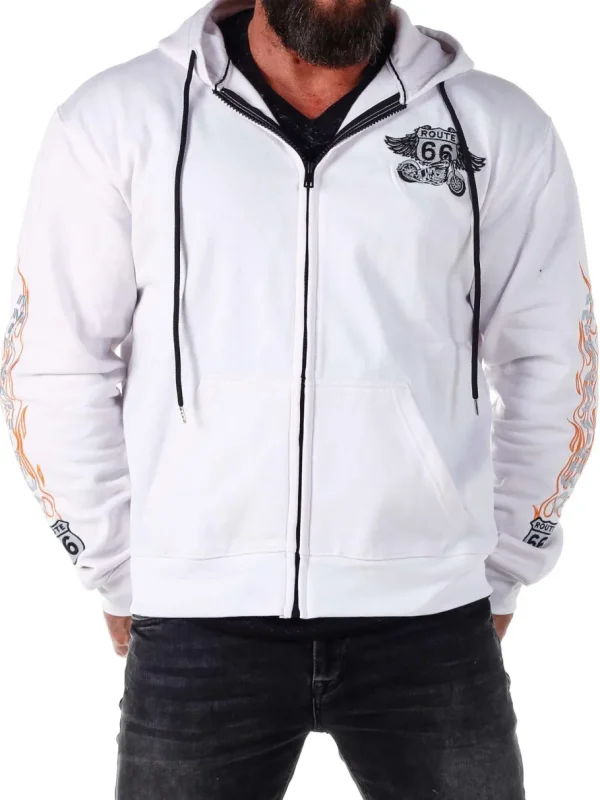 Route 66 Hoodie - Hvid^RockDenim Fashion