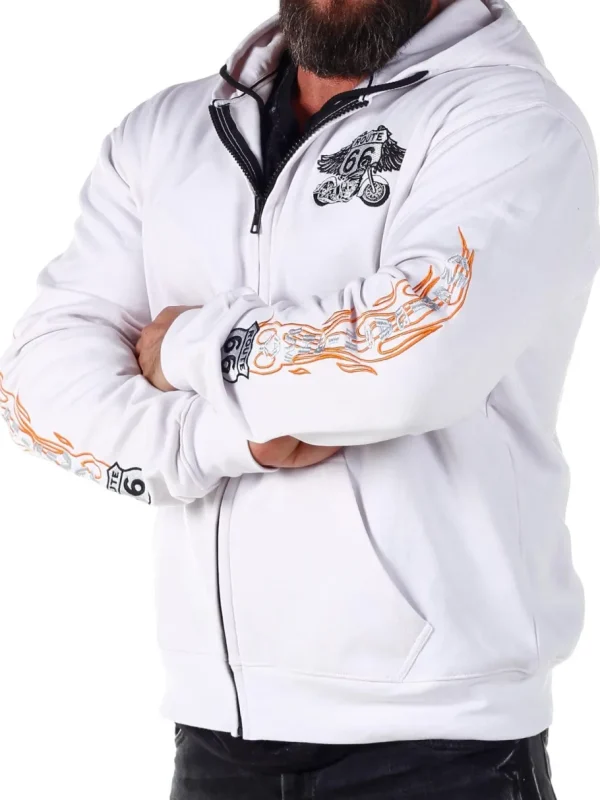 Route 66 Hoodie - Hvid^RockDenim Fashion