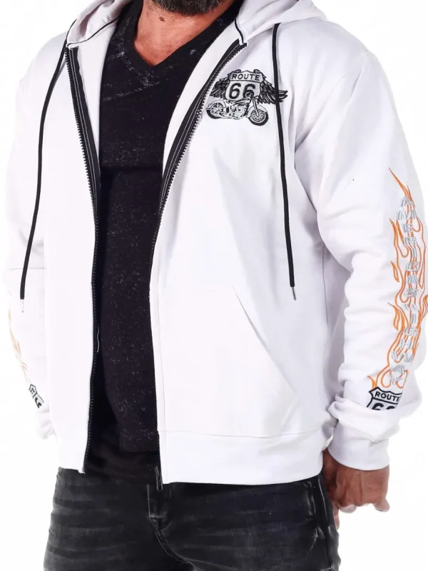 Route 66 Hoodie - Hvid^RockDenim Fashion
