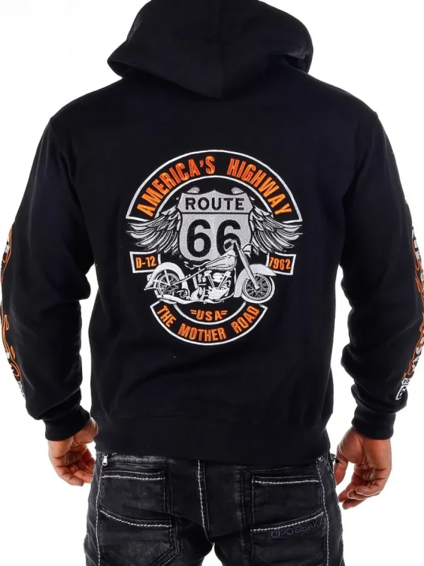 Route 66 Hoodie - Sort^Rockdenim Sale