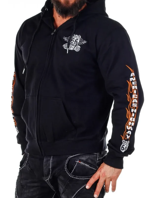 Route 66 Hoodie - Sort^Rockdenim Sale