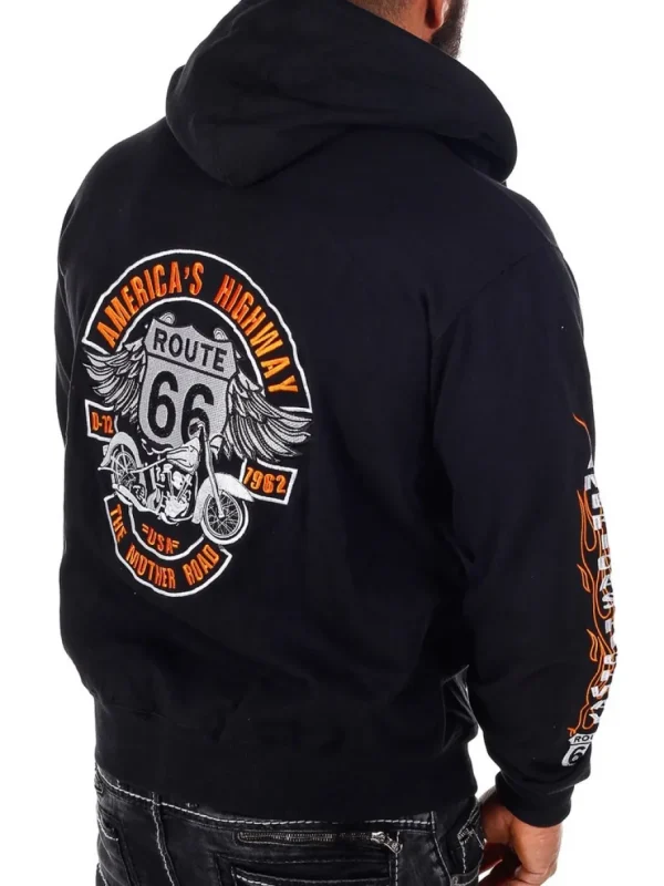Route 66 Hoodie - Sort^Rockdenim Sale