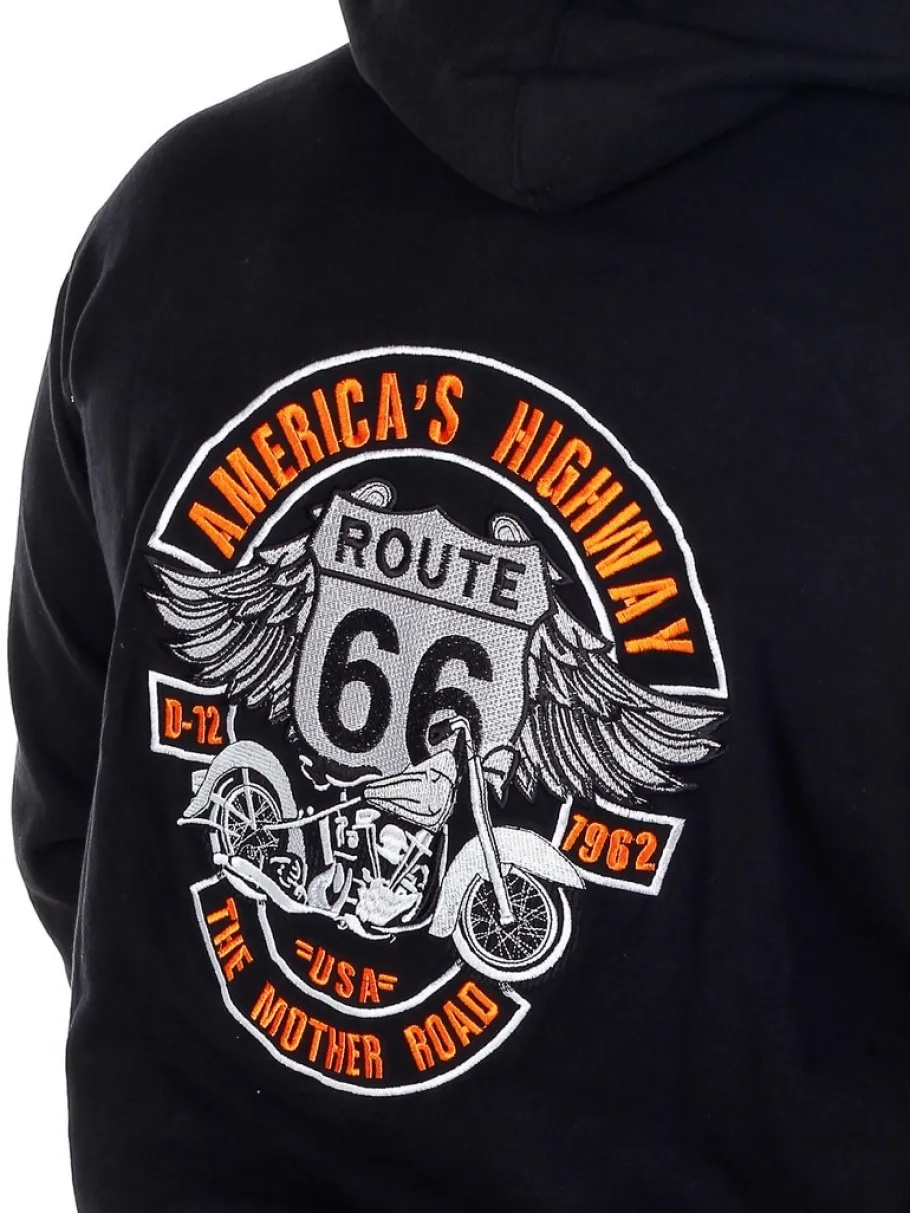 route__hoodie__sort_5.webp Route 66 Hoodie - Sort^Rockdenim Sale