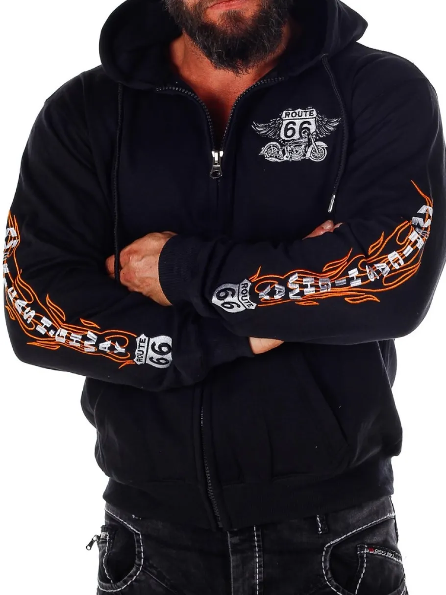route__hoodie__sort_8.webp Route 66 Hoodie - Sort^Rockdenim Sale