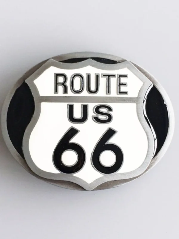 Route US 66 Bæltespænde - Sort/Sølv^Ivory Falcon Discount