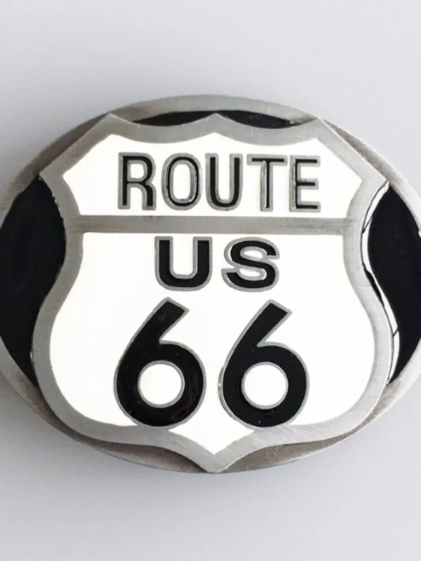Route US 66 Bæltespænde - Sort/Sølv^Ivory Falcon Discount