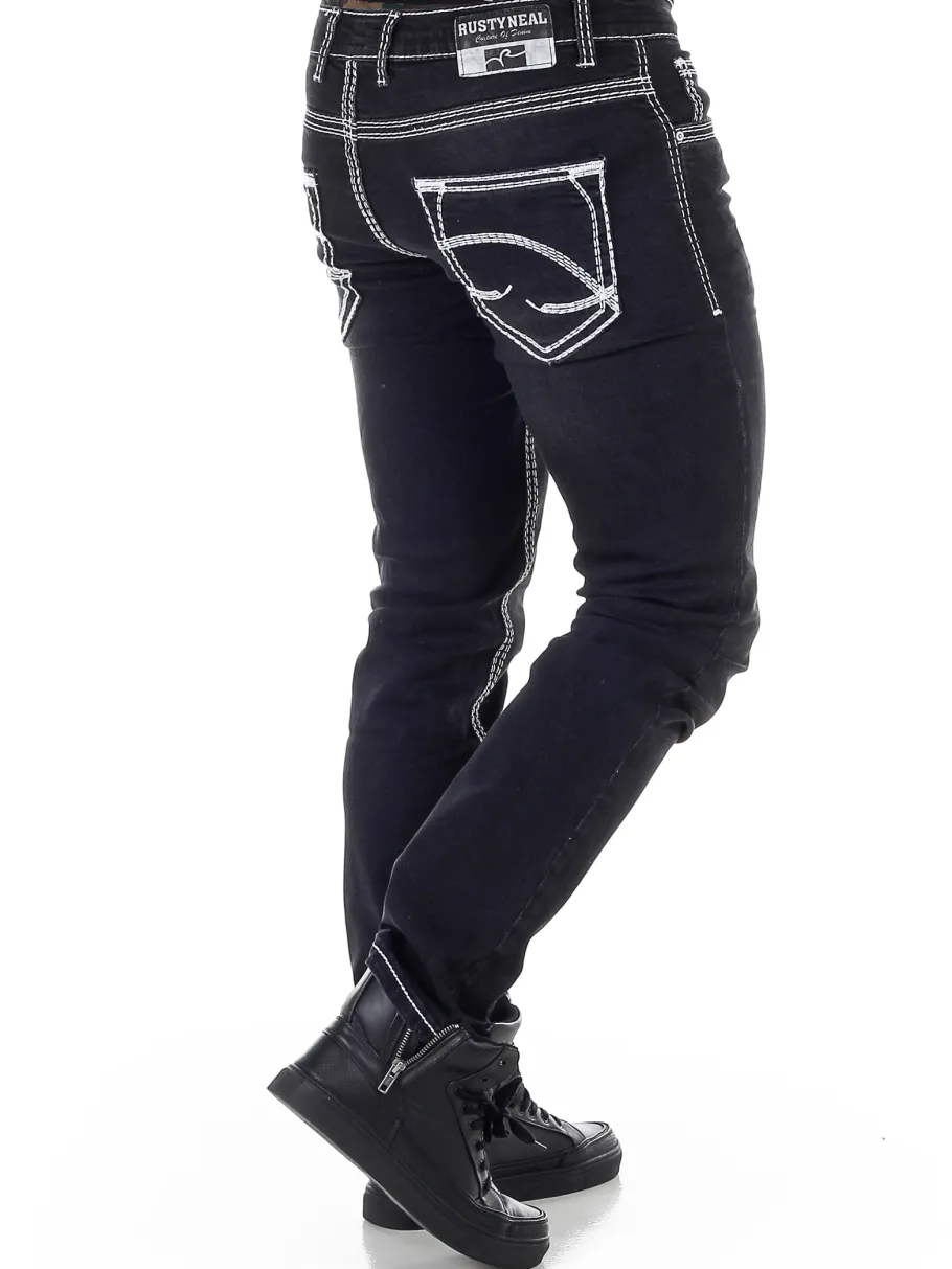 rusty_levin_jeans__sorthv_1.webp Rusty Levin Jeans - Sort/Hvid^Rusty Neal New