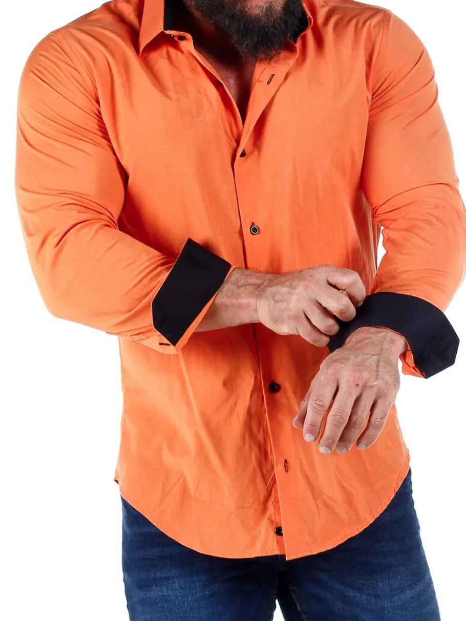 rusty_st__skjorteslipsves_5-18.webp Rusty Sæt - Skjorte/Slips/Vest - Orange/Sort^Rusty Neal Fashion