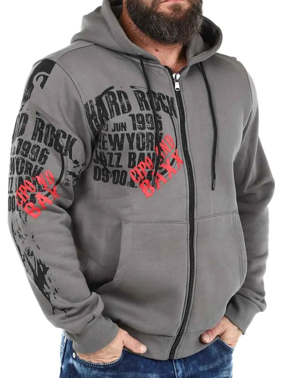 saros_cipo__baxx_zip_hood_0.webp Saros Zip Hoodie - Mørkegrå^Cipo & Baxx Online
