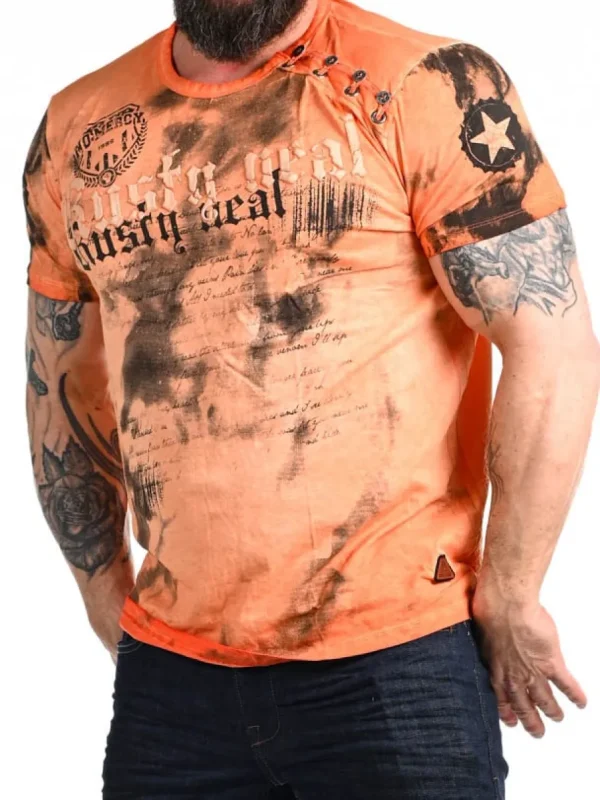 Shield T-shirt - Orange^Rusty Neal Fashion