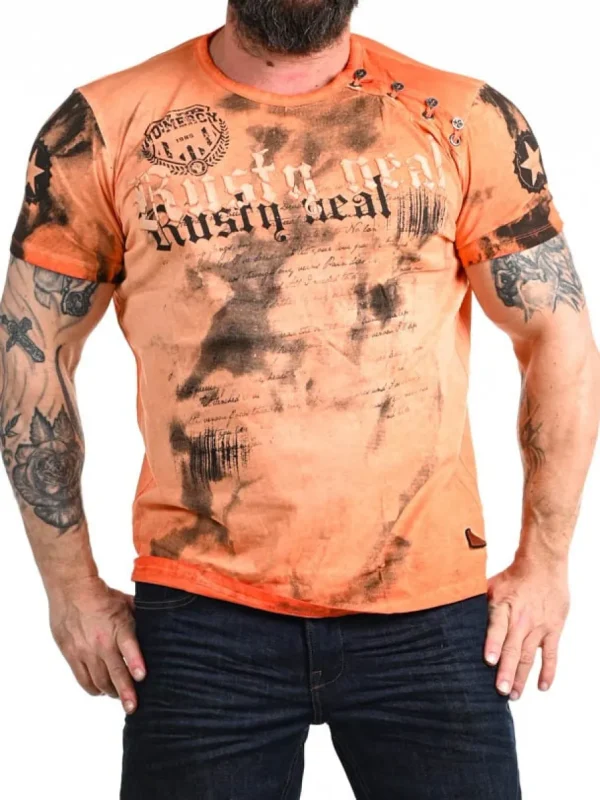 Shield T-shirt - Orange^Rusty Neal Fashion