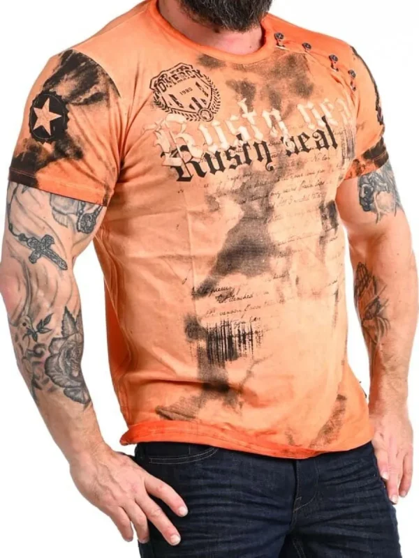 Shield T-shirt - Orange^Rusty Neal Fashion