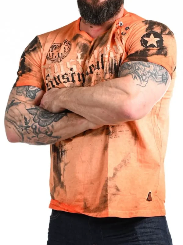 Shield T-shirt - Orange^Rusty Neal Fashion