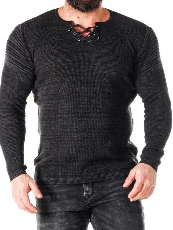 Steen Strikket Trøje - Mørkegrå^Carisma Fashion
