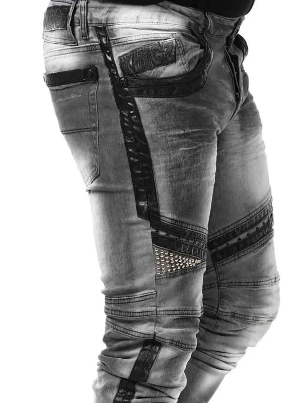 Studded Jeans - Grå^Kingz Sale