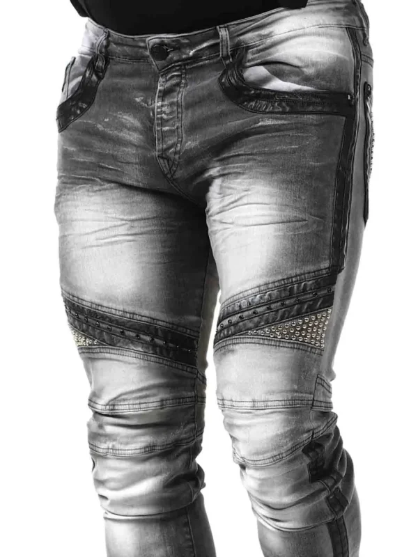 Studded Jeans - Grå^Kingz Sale
