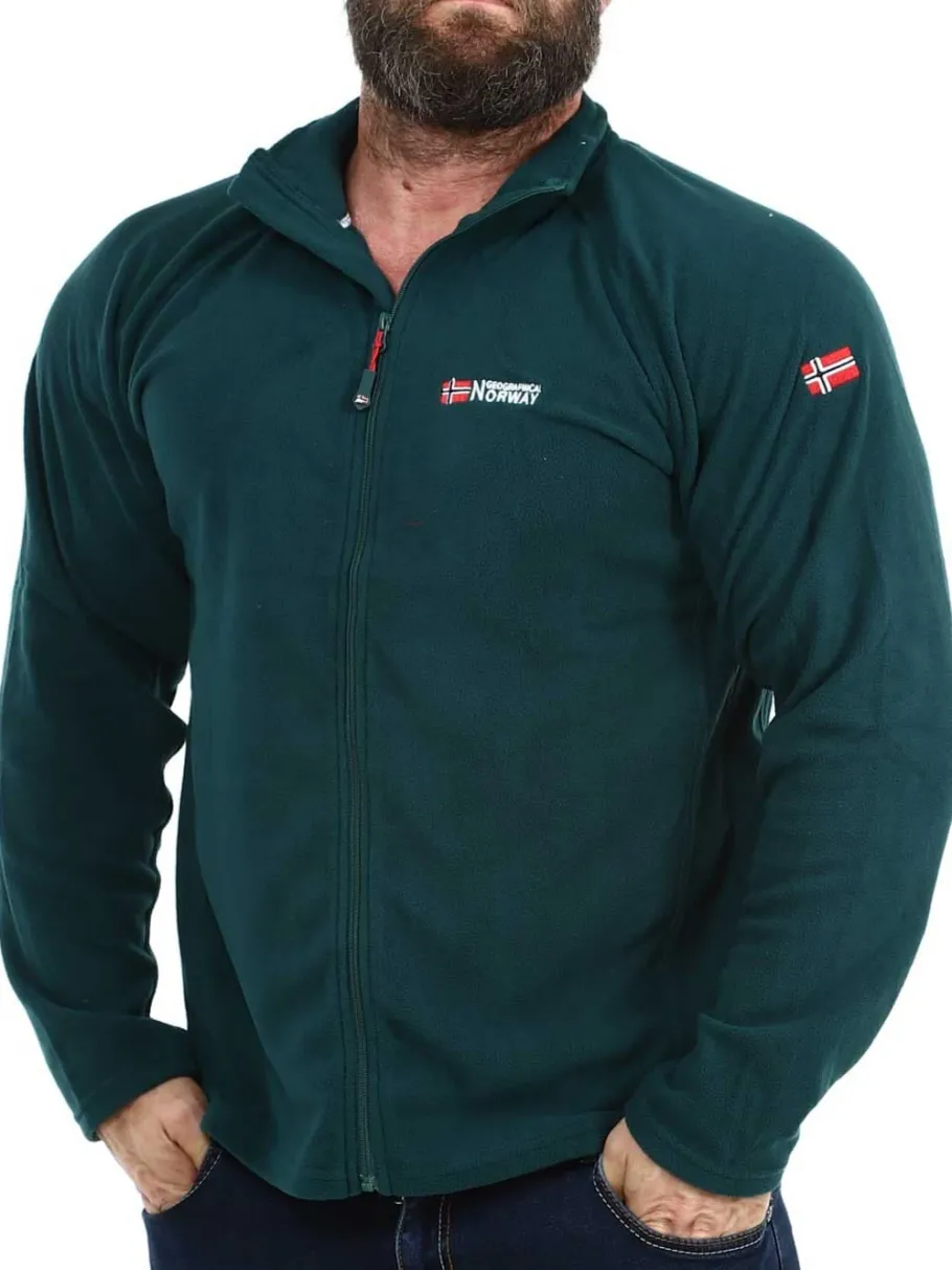 tug_geo_norway_fleecetrje_0-1.webp Tug Geo Norway Fleecetrøje - Mørkegrøn^Geographical Norway Sale